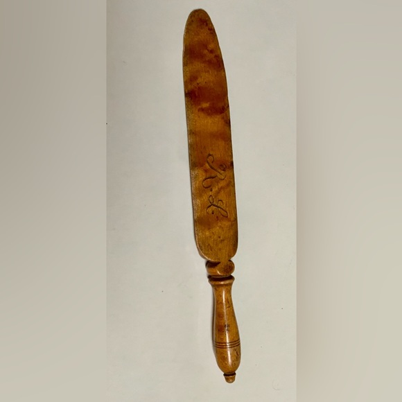 Early 19tb Century Antique Birdseye Maple RL Monogram Initialed Letter Opener - Picture 4 of 13